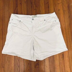 White High-Rise Denim Shorts - Size 24 - Excellent Used Condition